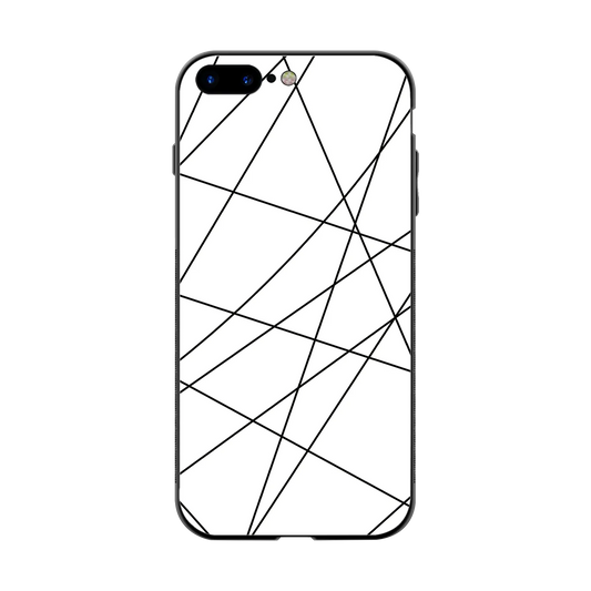 Geomatric White back phone cover | glass case for iphone 8 plus