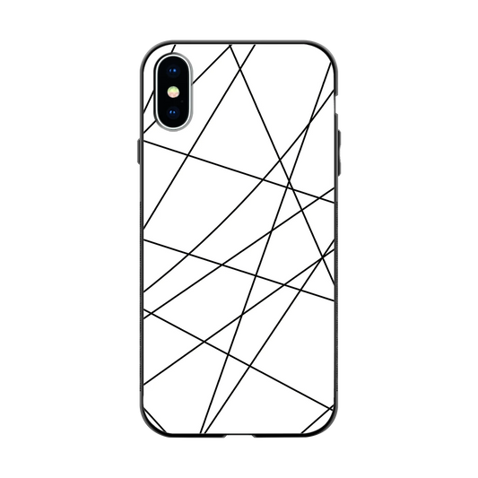 Geomatric White back phone cover | glass case for iphone x