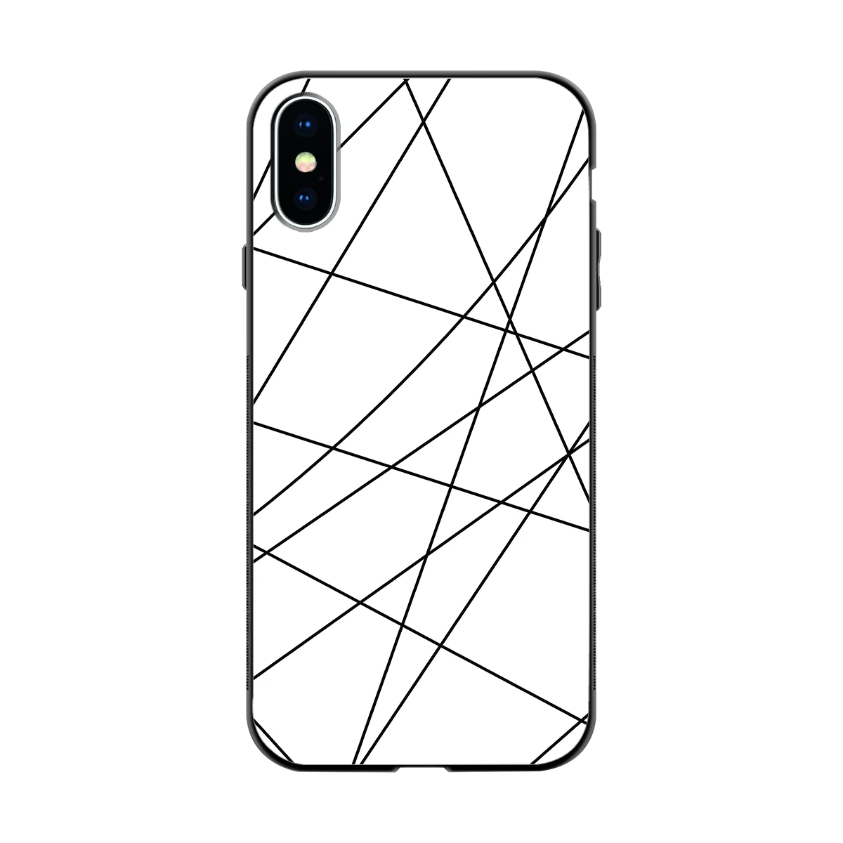 Geomatric White back phone cover | glass case for iphone xs