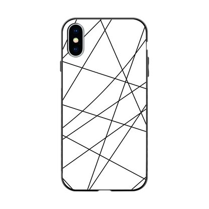 Geomatric White back phone cover | glass case for iphone xs