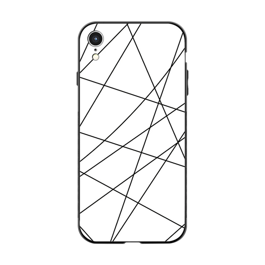 Geomatric White back phone cover | glass case for iphone xr