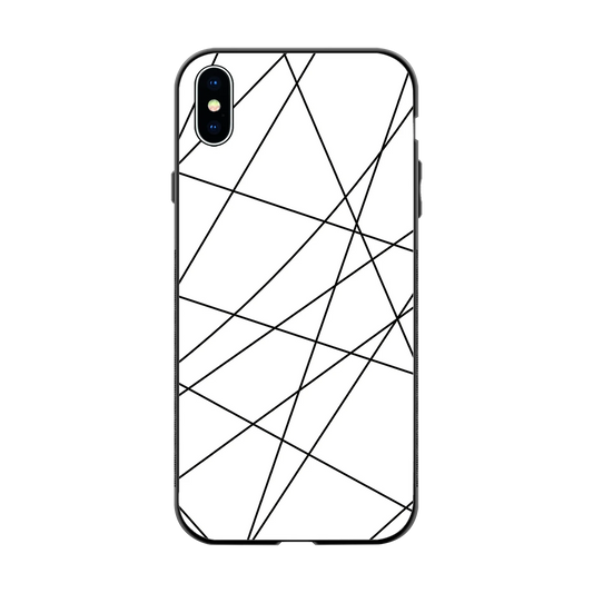 Geomatric White back phone cover | glass case for iphone xs max