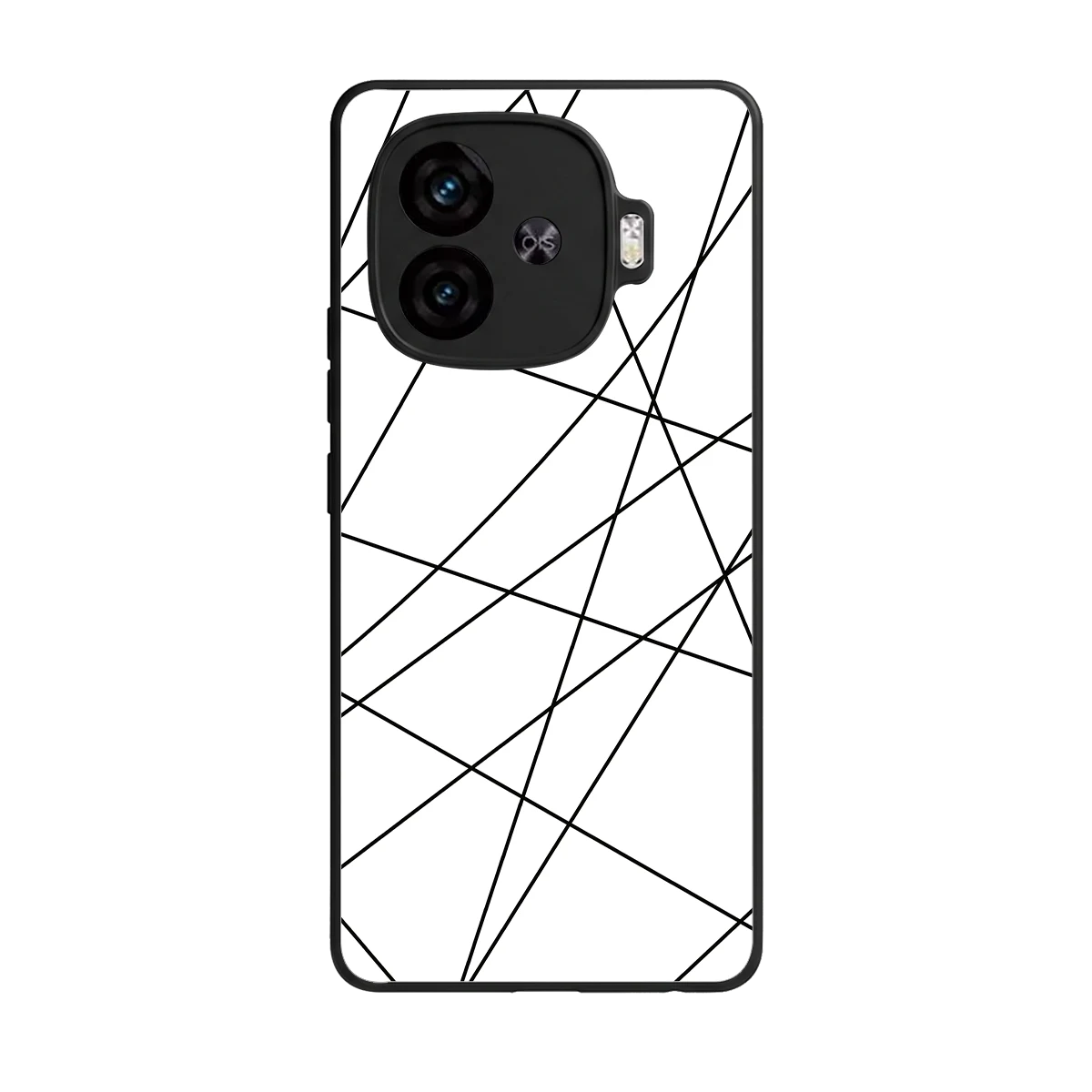 Geomatric White back phone cover | glass case for iqoo neo 10r 5g