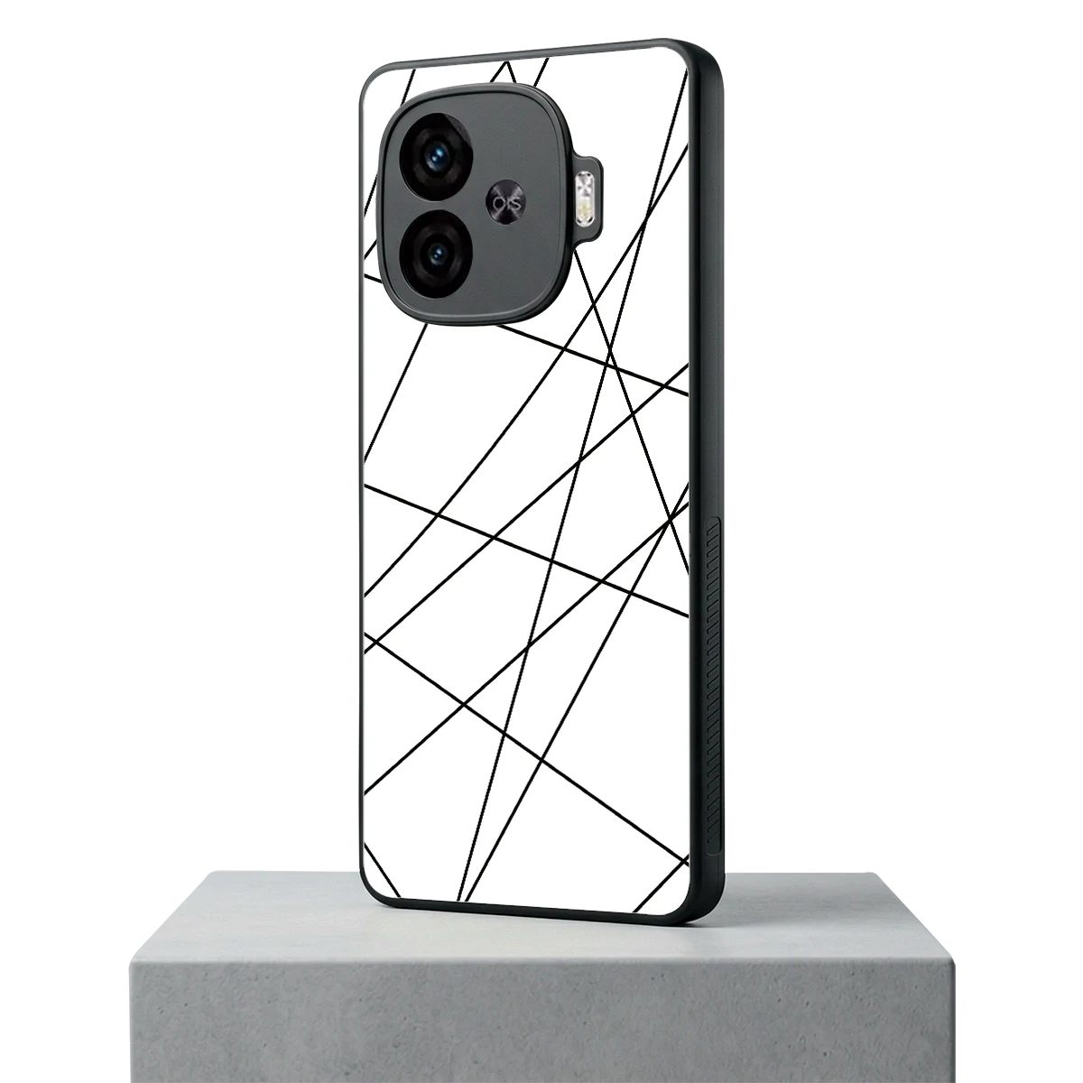 Geomatric White iqoo neo 10r 5g mobile cover | shockproof glass phone case