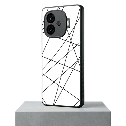 Geomatric White iqoo neo 10r 5g mobile cover | shockproof glass phone case