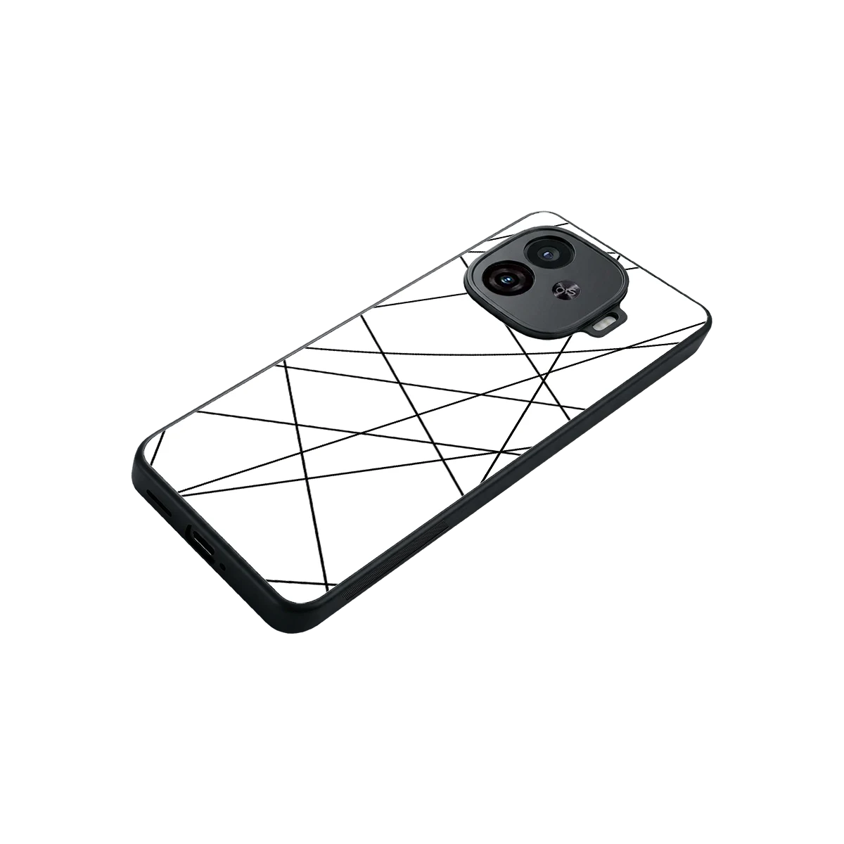 Geomatric White stylish phone case for iqoo neo 10r 5g | glossy glass and slim fit