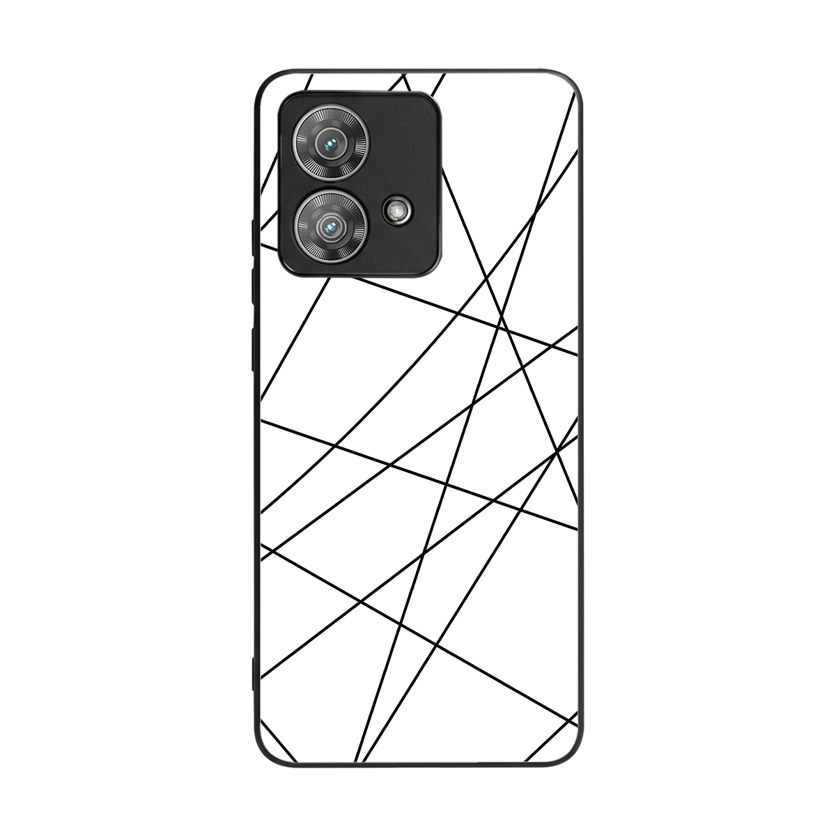 Geomatric White back phone cover | glass case for motorola edge 40 neo 5g