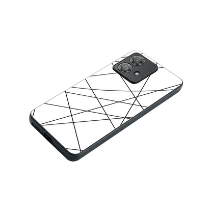 Geomatric White stylish phone case for motorola edge 40 neo 5g | glossy glass and slim fit