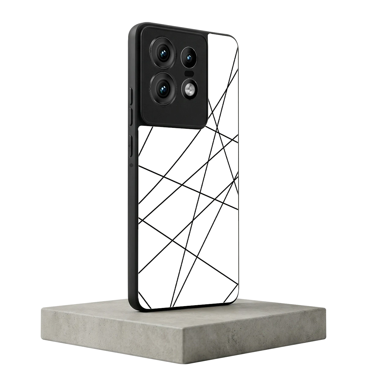 Geomatric White motorola edge 50 pro mobile cover | shockproof glass phone case