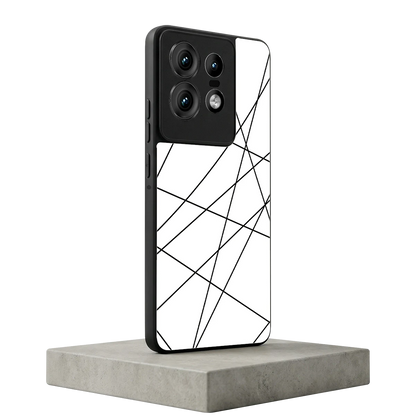 Geomatric White motorola edge 50 pro mobile cover | shockproof glass phone case