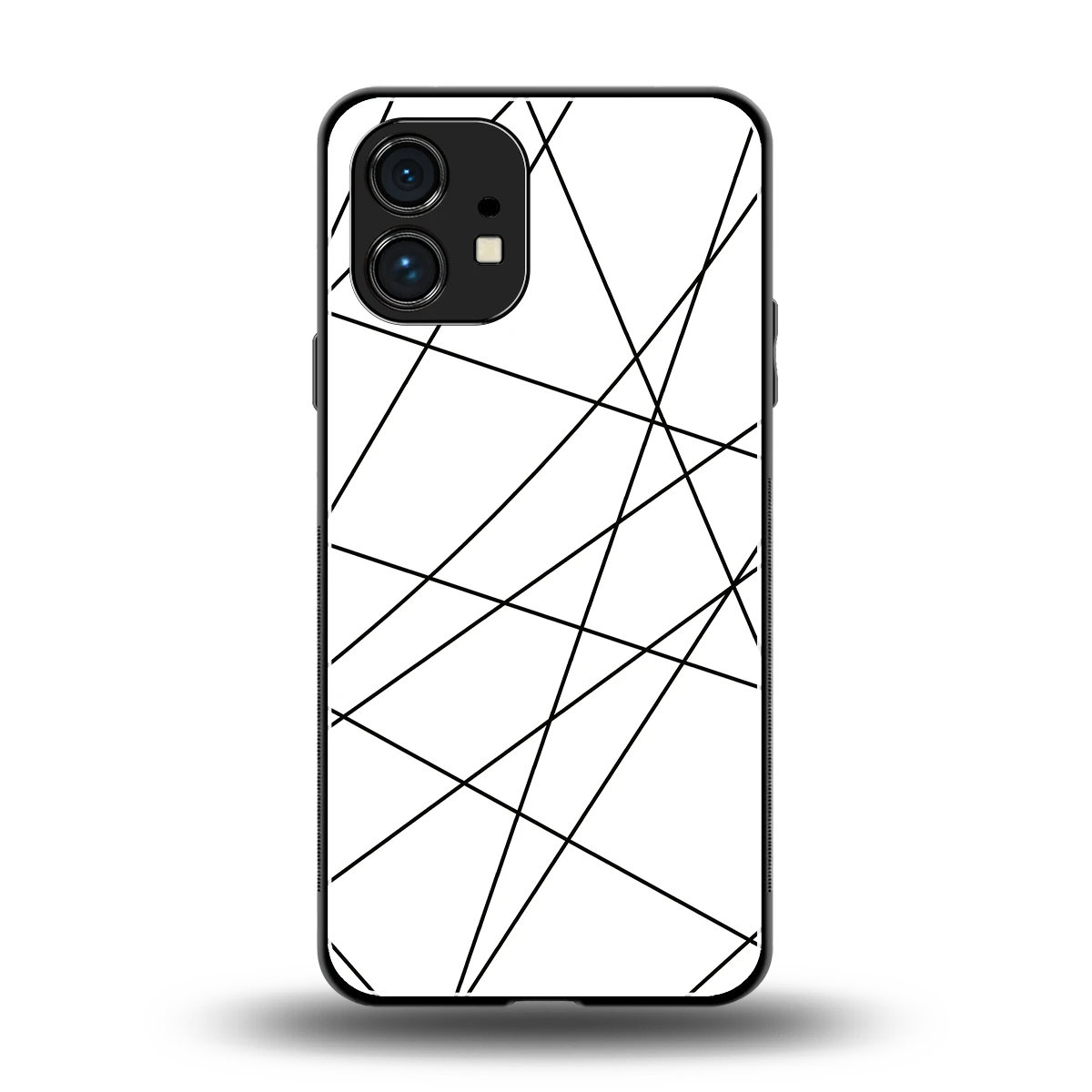 Geomatric White back phone cover | glass case for nothing phone 1