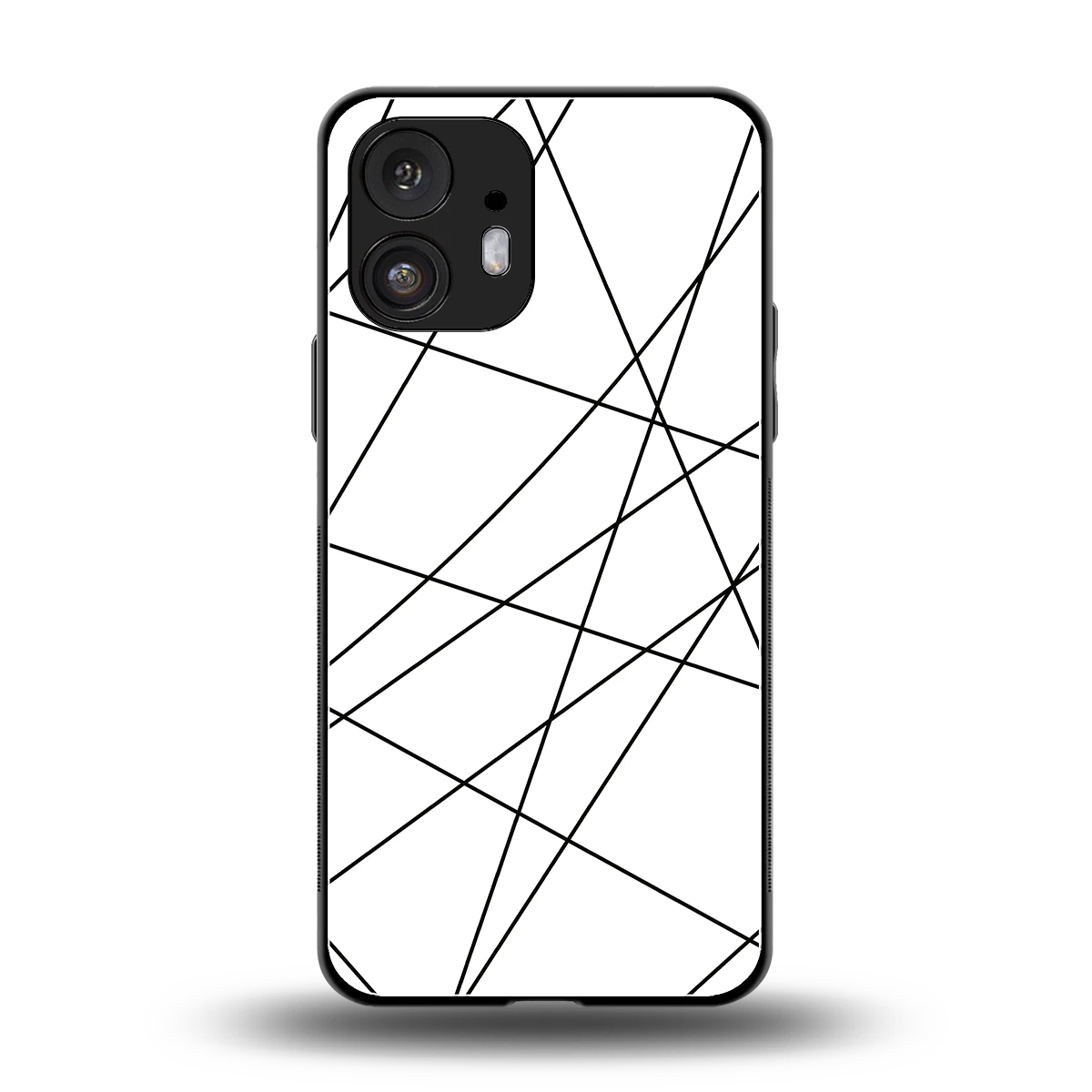 Geomatric White back phone cover | glass case for nothing phone 2
