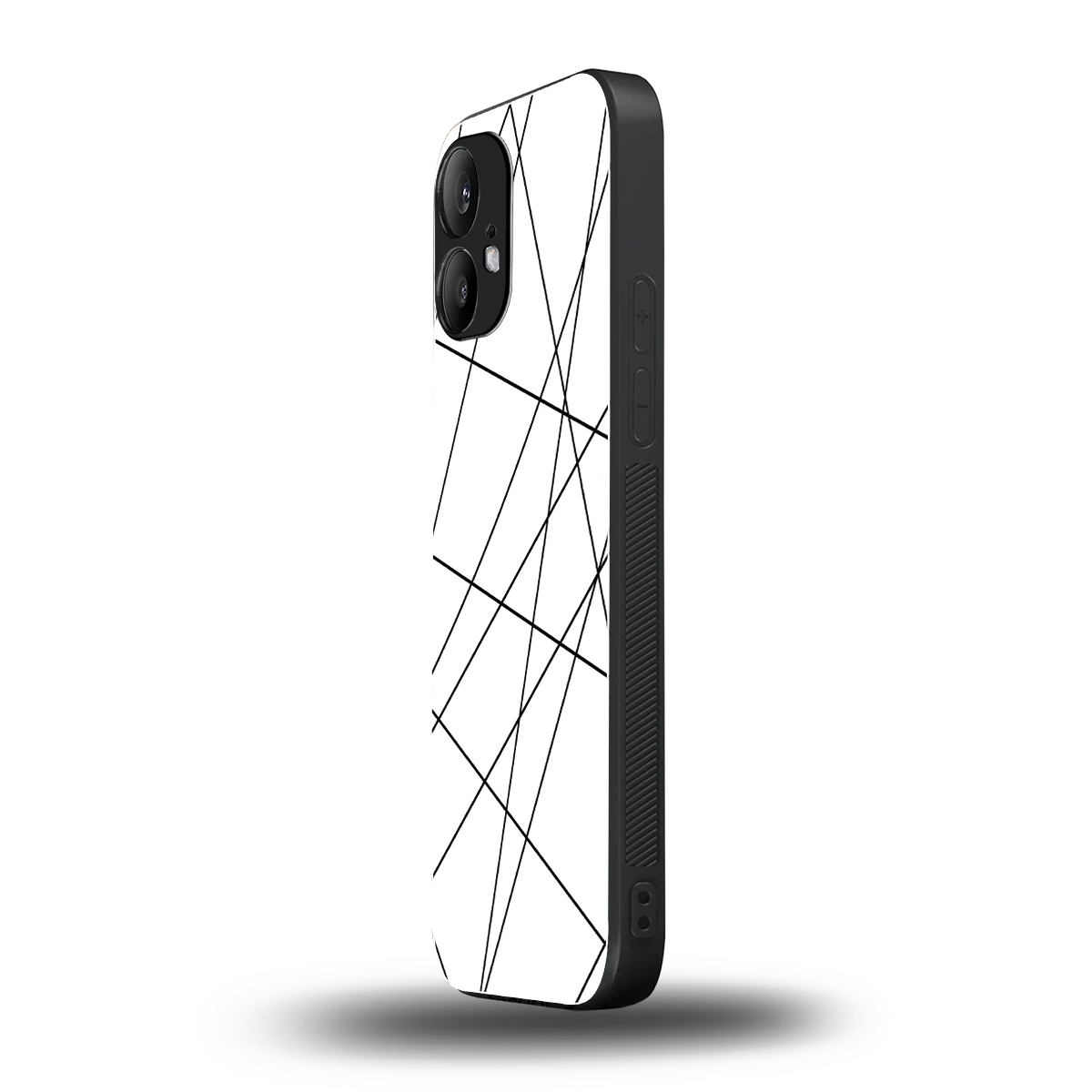 Geomatric White nothing phone 2 mobile cover | shockproof glass phone case