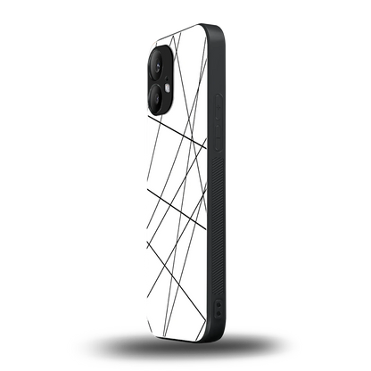 Geomatric White nothing phone 2 mobile cover | shockproof glass phone case