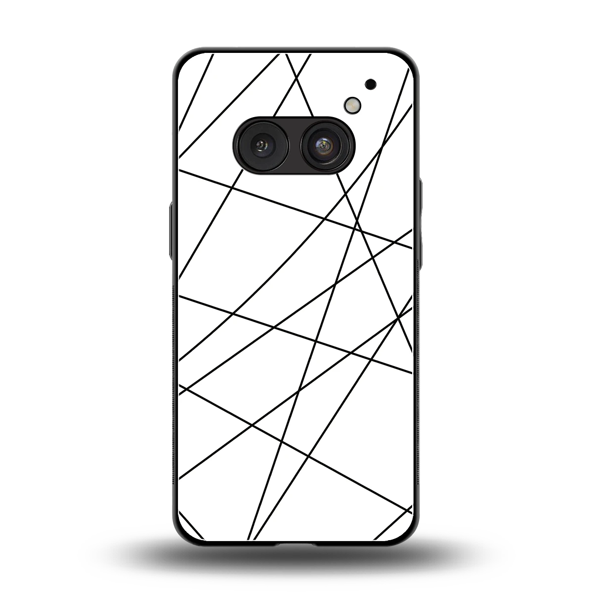 Geomatric White back phone cover | glass case for nothing phone 2a