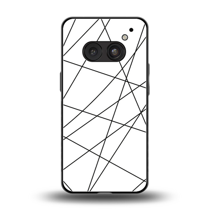 Geomatric White back phone cover | glass case for nothing phone 2a plus