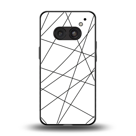 Geomatric White back phone cover | glass case for nothing phone 2a plus