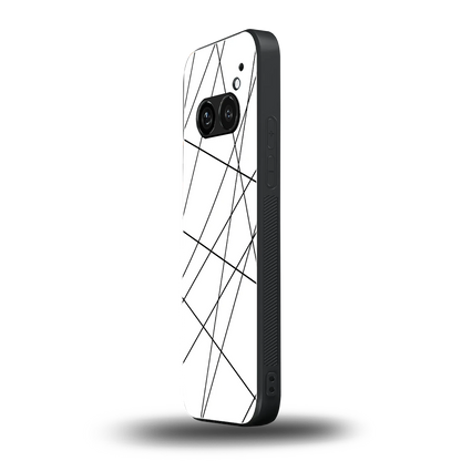 Geomatric White nothing phone 2a plus mobile cover | shockproof glass phone case