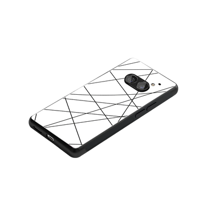 Geomatric White stylish phone case for nothing phone 2a | glossy glass and slim fit