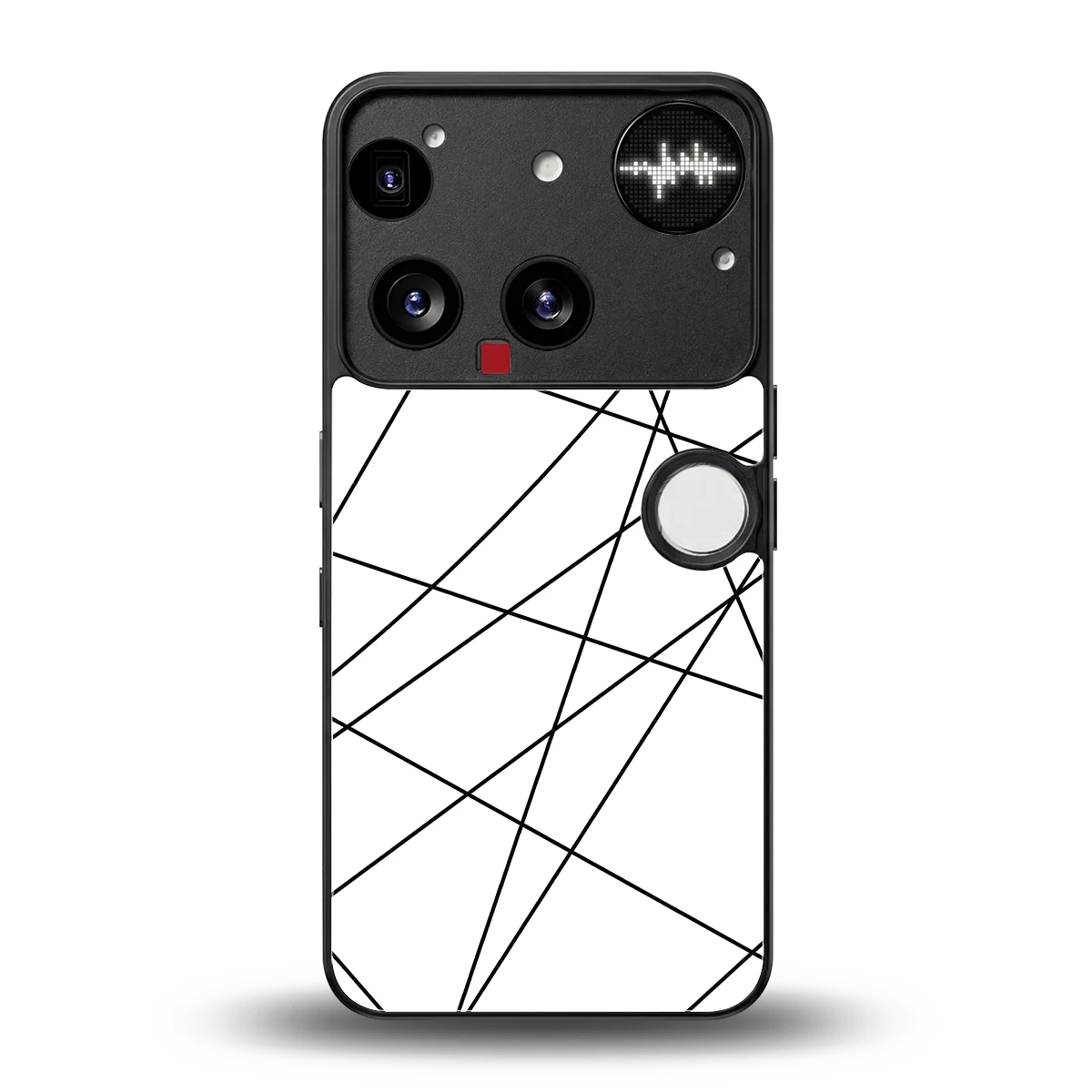 Geomatric White back phone cover | glass case for nothing phone 3