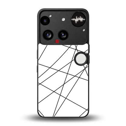 Geomatric White back phone cover | glass case for nothing phone 3