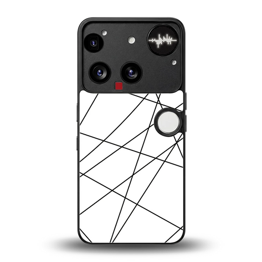 Geomatric White back phone cover | glass case for nothing phone 3
