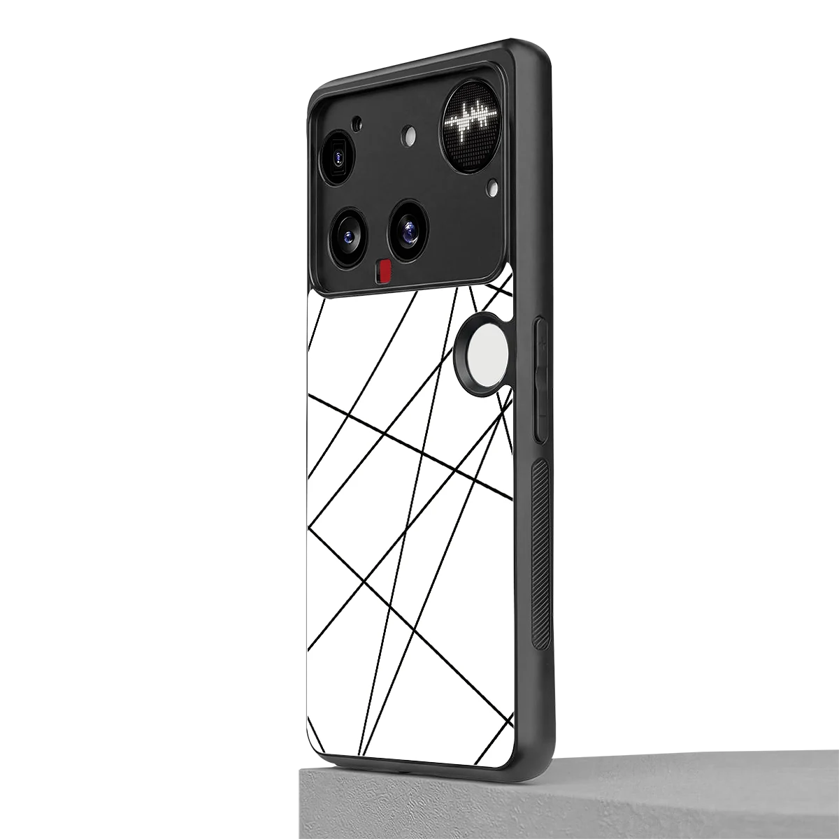 Geomatric White nothing phone 3 mobile cover | shockproof glass phone case