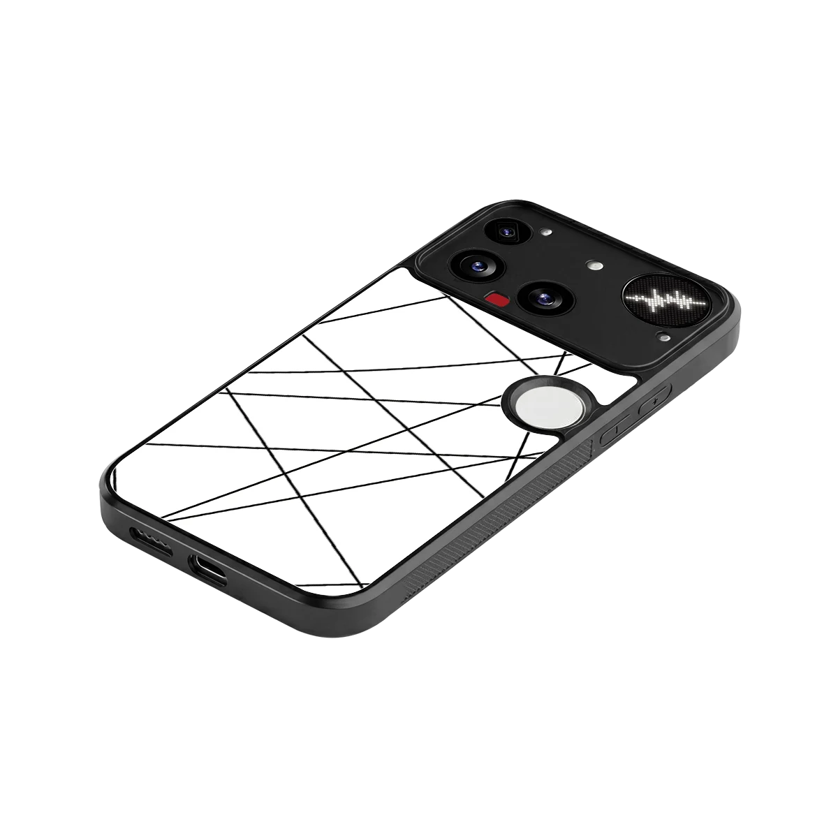 Geomatric White stylish phone case for nothing phone 3 | glossy glass and slim fit