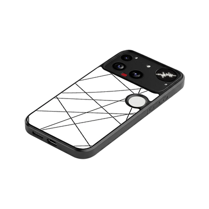 Geomatric White stylish phone case for nothing phone 3 | glossy glass and slim fit