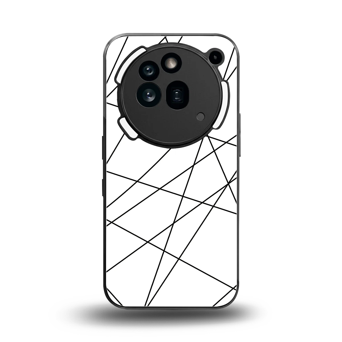 Geomatric White back phone cover | glass case for nothing phone 3a pro