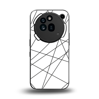 Geomatric White back phone cover | glass case for nothing phone 3a pro