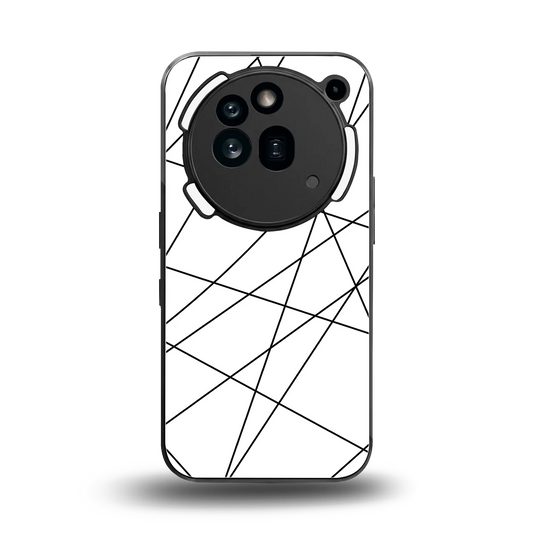 Geomatric White back phone cover | glass case for nothing phone 3a pro