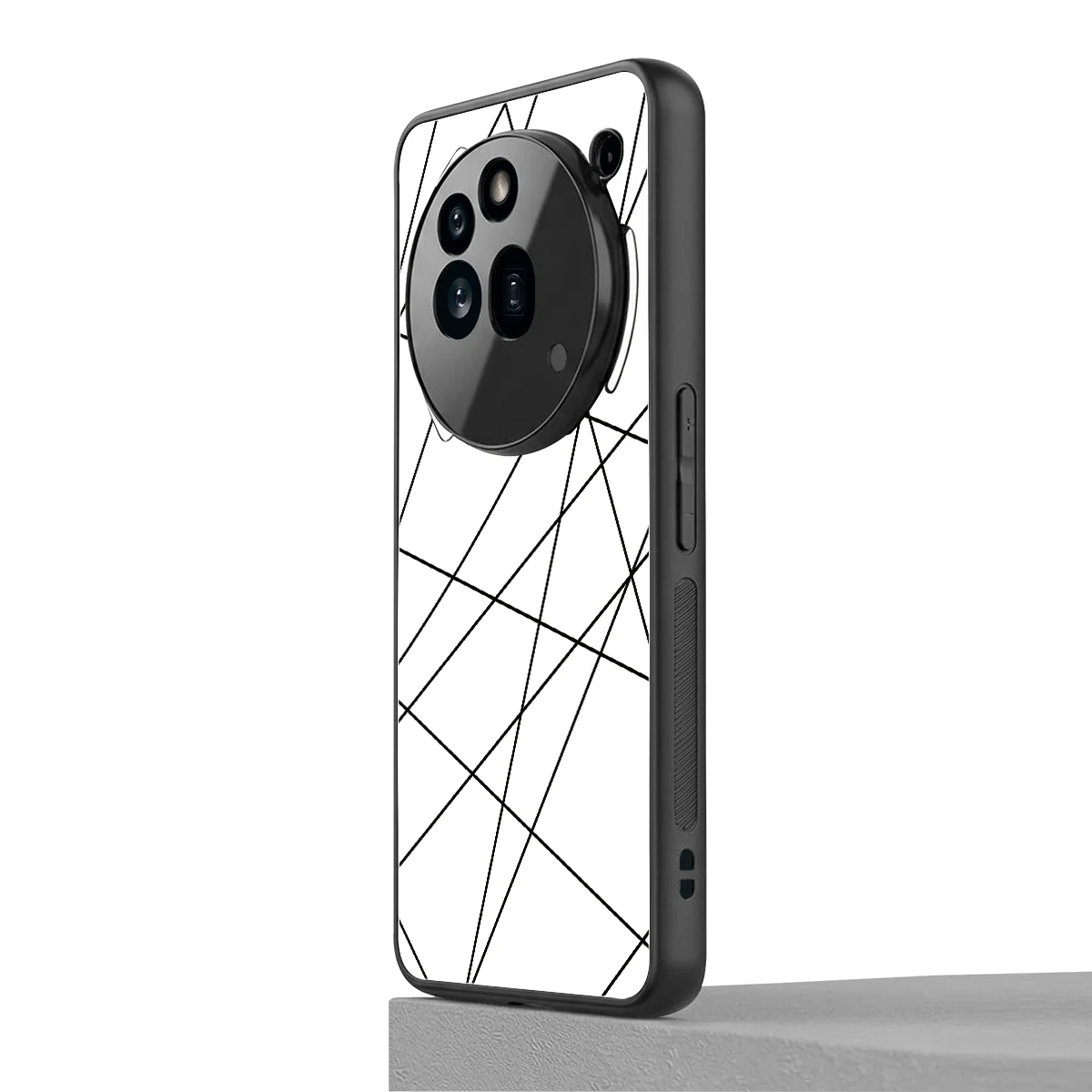 Geomatric White nothing phone 3a pro mobile cover | shockproof glass phone case