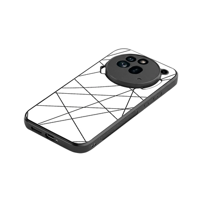 Geomatric White stylish phone case for nothing phone 3a pro | glossy glass and slim fit