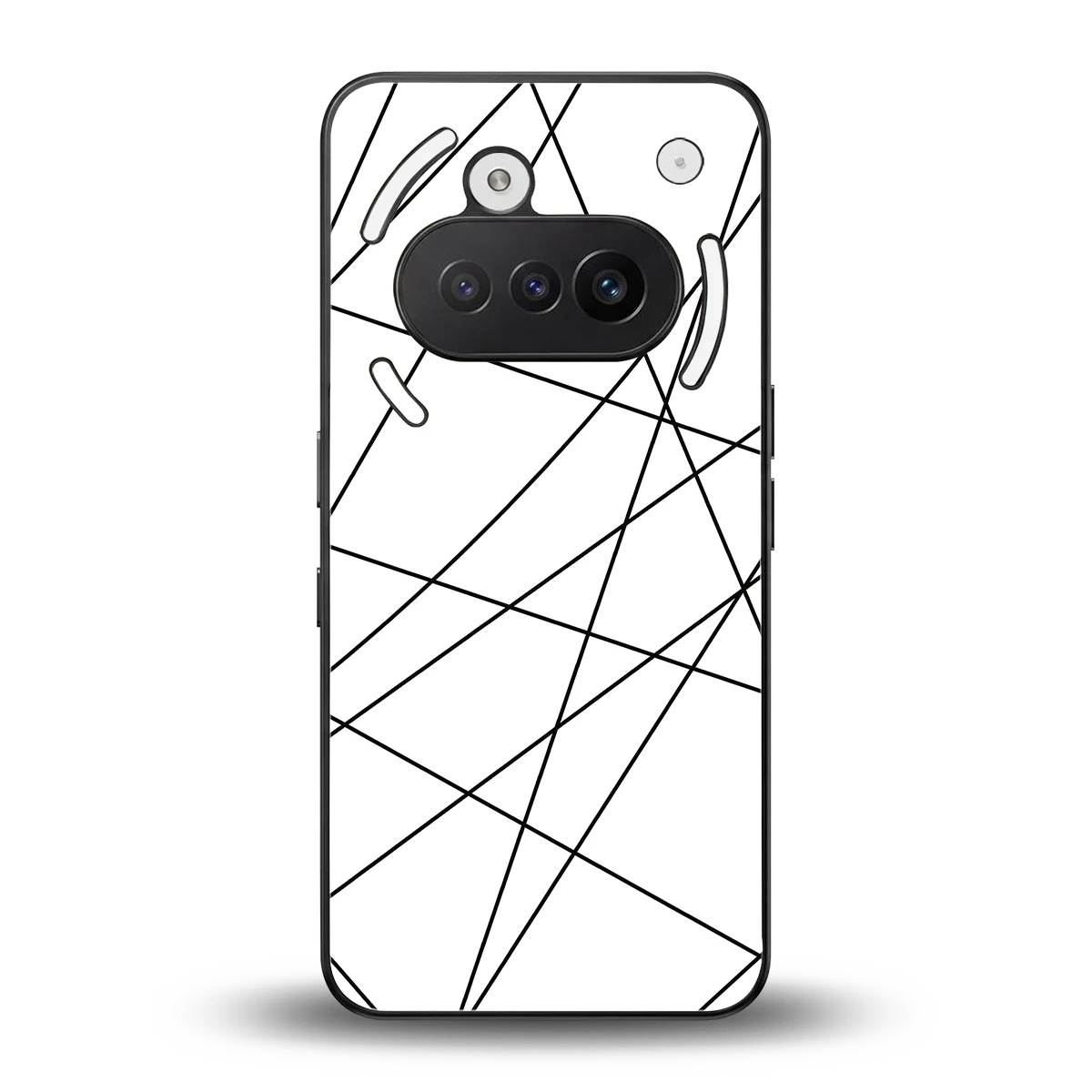 Geomatric White back phone cover | glass case for nothing phone 3a