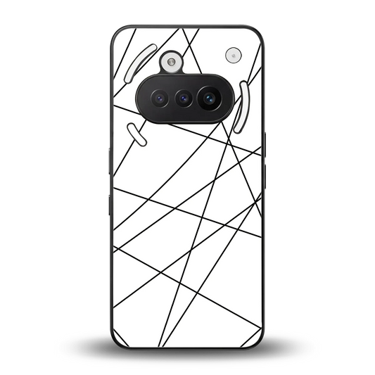 Geomatric White back phone cover | glass case for nothing phone 3a