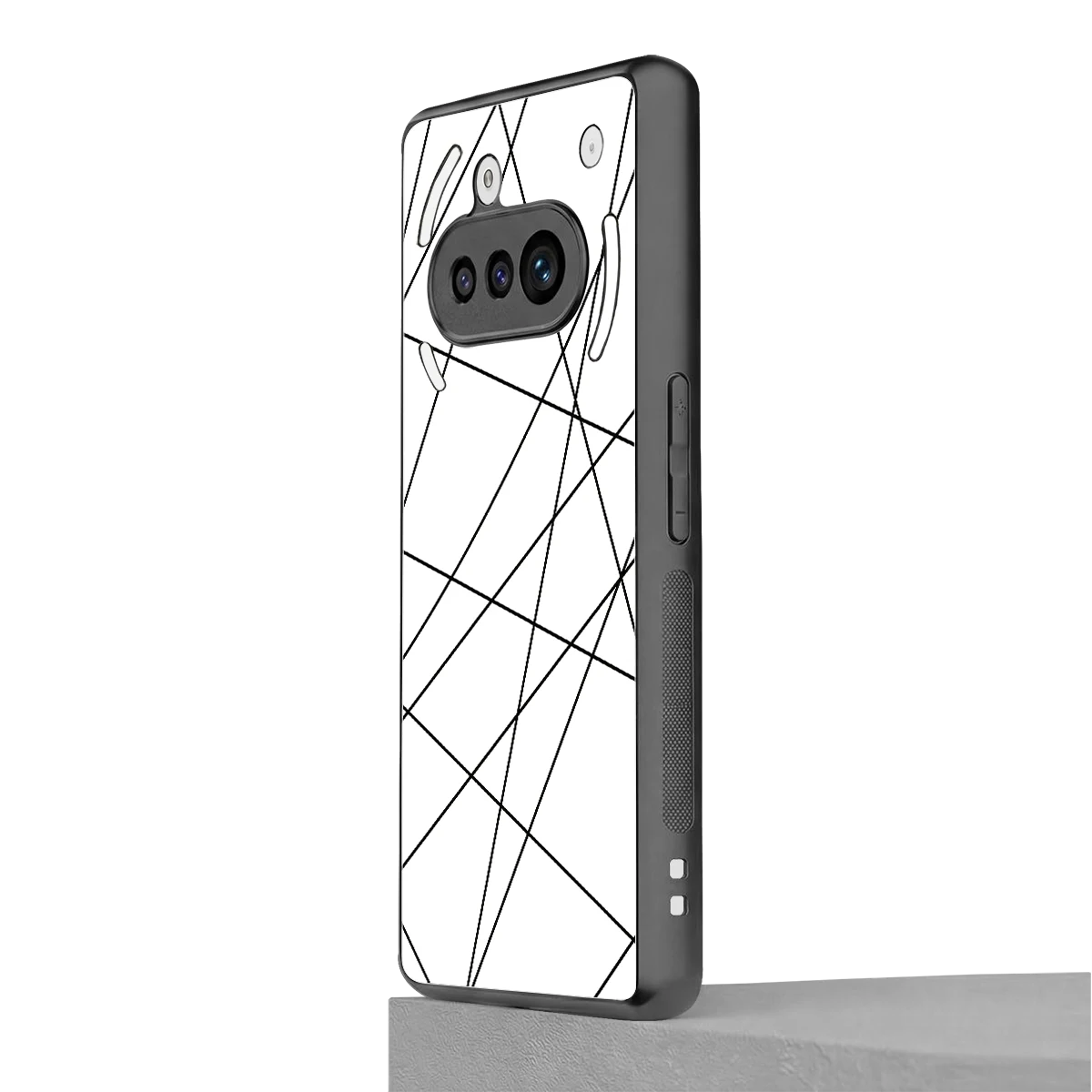 Geomatric White nothing phone 3a mobile cover | shockproof glass phone case