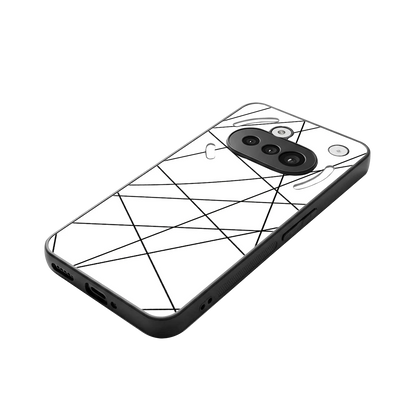 Geomatric White stylish phone case for nothing phone 3a | glossy glass and slim fit