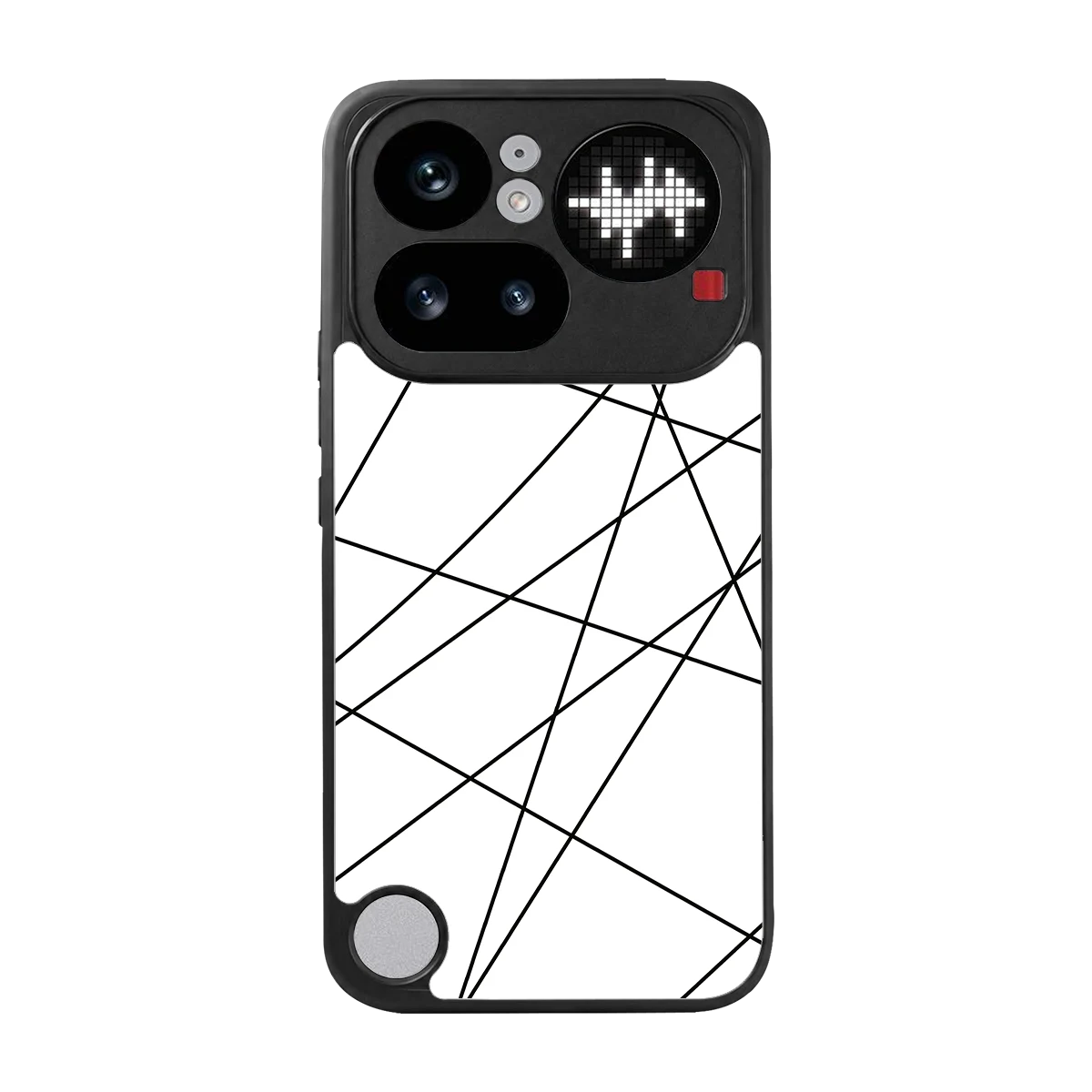 Geomatric White back phone cover | glass case for nothing phone 4a pro