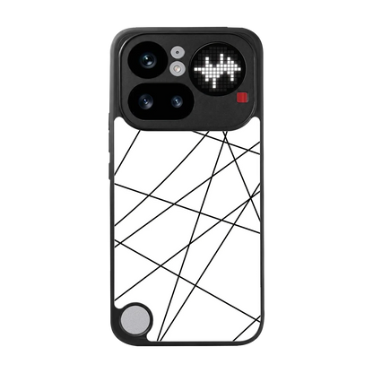 Geomatric White back phone cover | glass case for nothing phone 4a pro