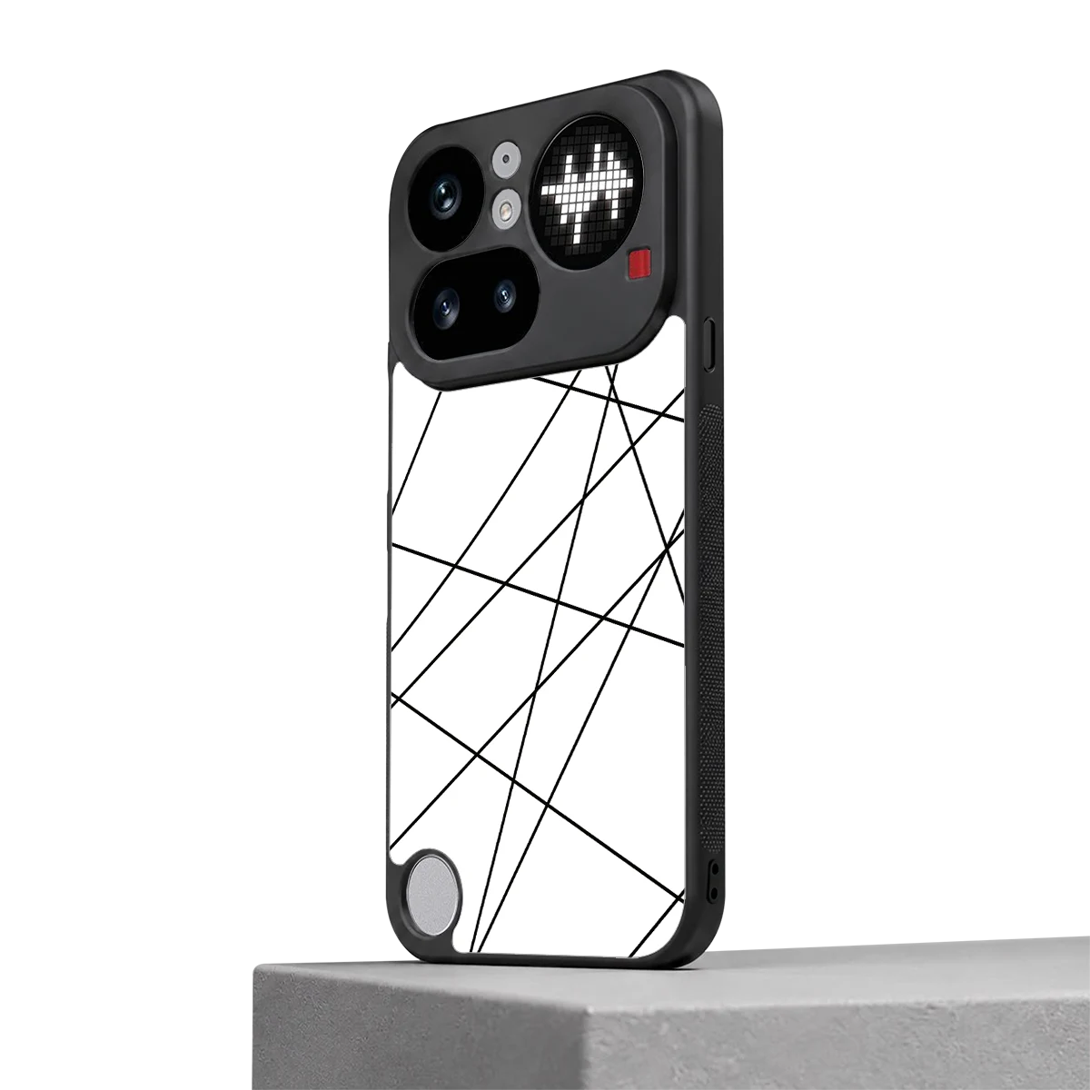Geomatric White nothing phone 4a pro mobile cover | shockproof glass phone case