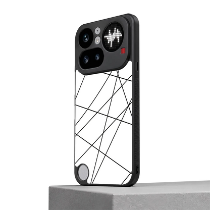 Geomatric White nothing phone 4a pro mobile cover | shockproof glass phone case
