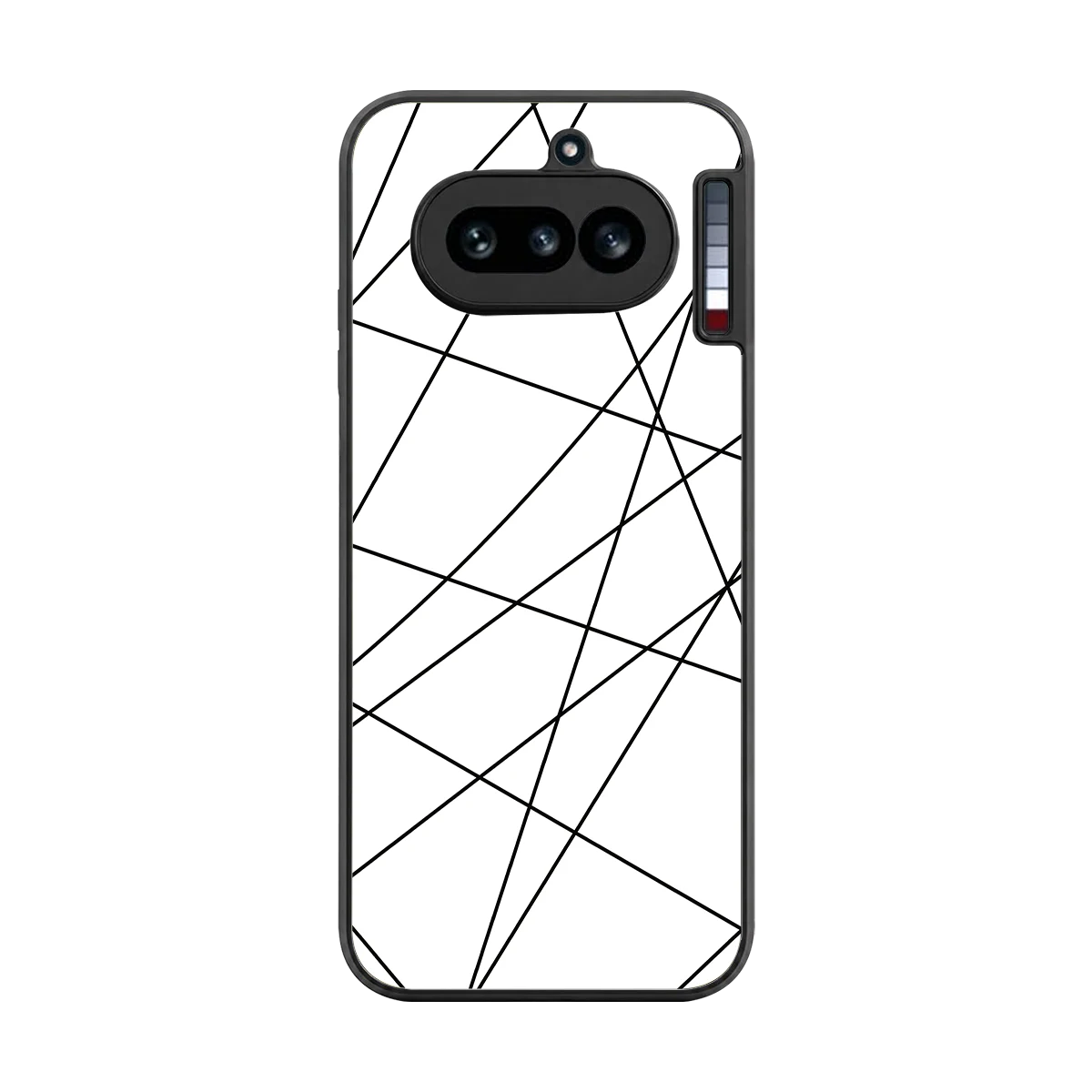 Geomatric White back phone cover | glass case for nothing phone 4a