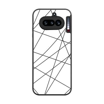 Geomatric White back phone cover | glass case for nothing phone 4a