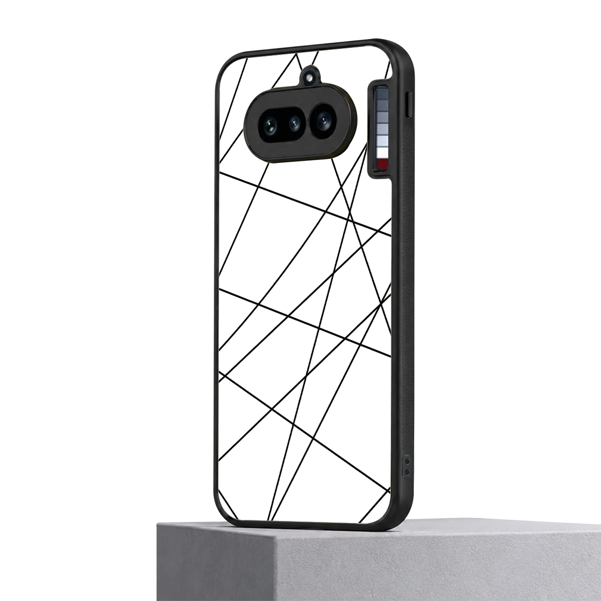 Geomatric White nothing phone 4a mobile cover | shockproof glass phone case
