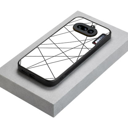 Geomatric White stylish phone case for nothing phone 4a | glossy glass and slim fit