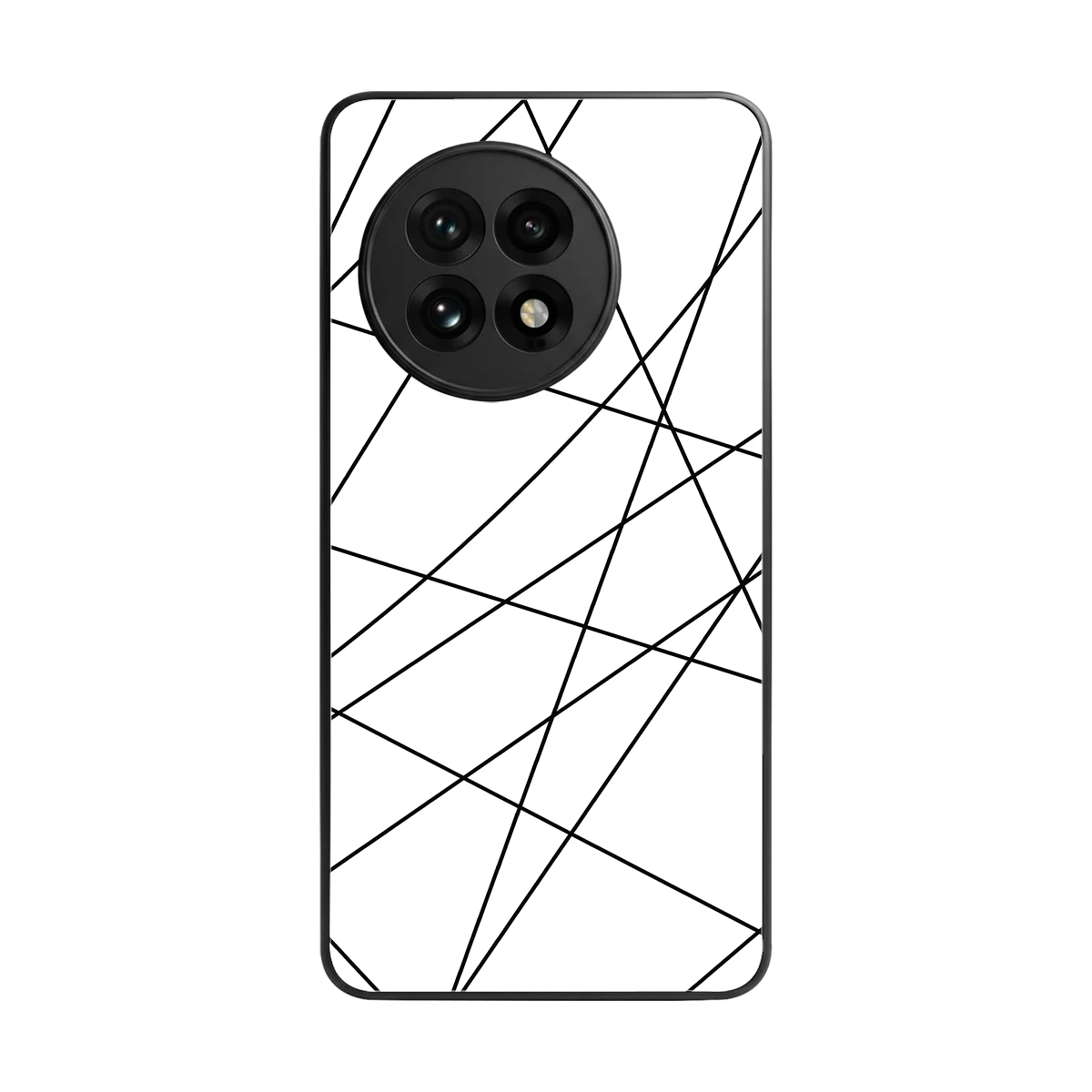 Geomatric White back phone cover | glass case for oneplus 13r
