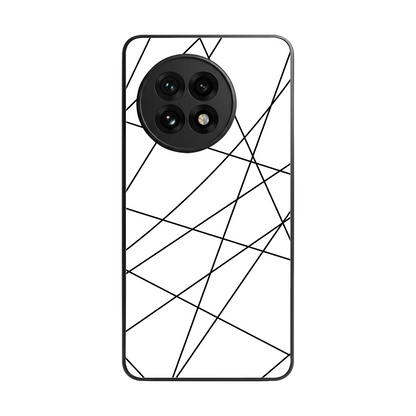 Geomatric White back phone cover | glass case for oneplus 13r