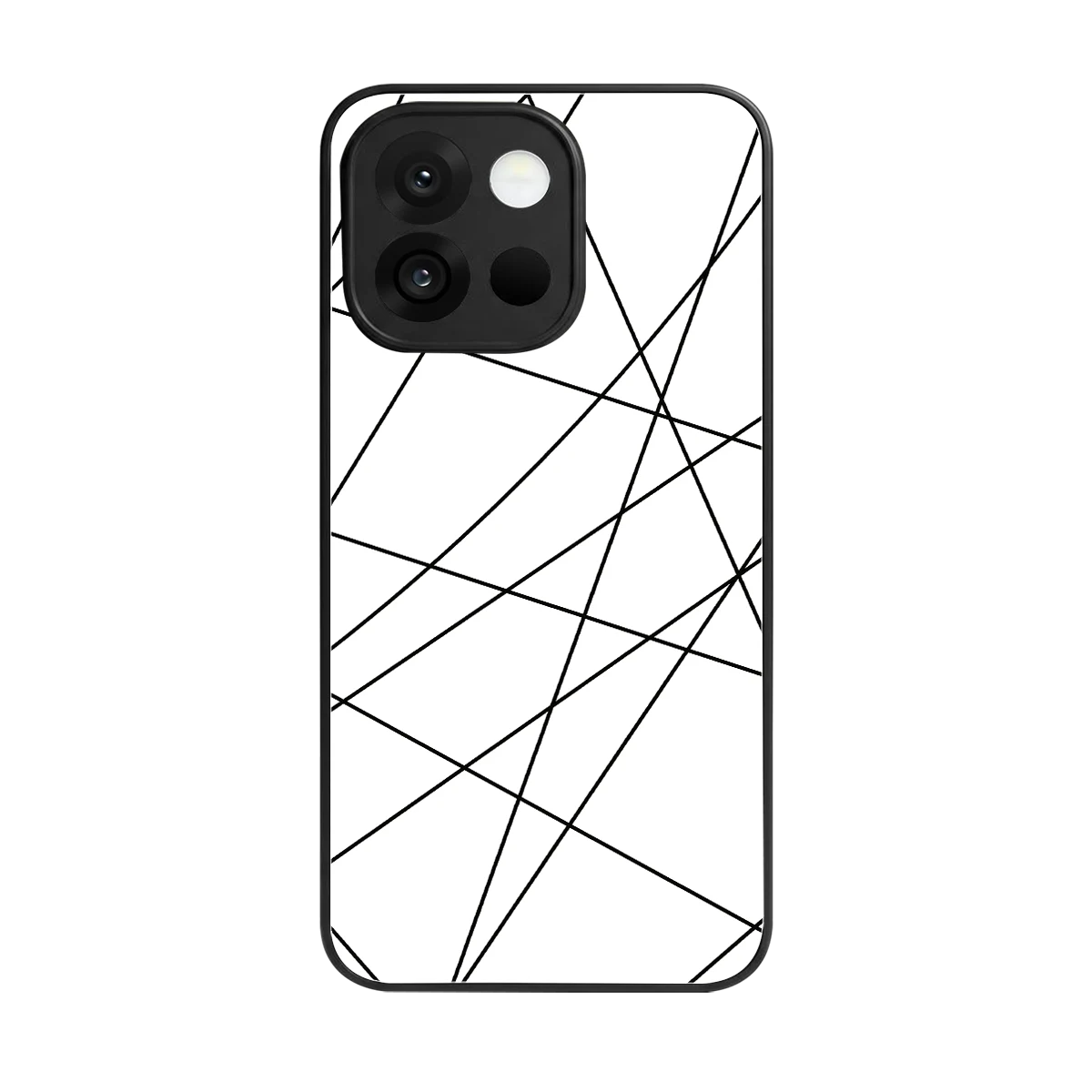 Geomatric White back phone cover | glass case for oneplus 13s