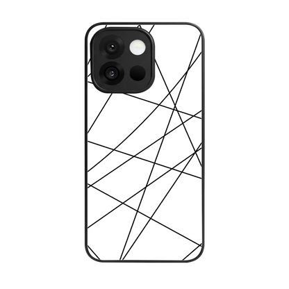 Geomatric White back phone cover | glass case for oneplus 13s